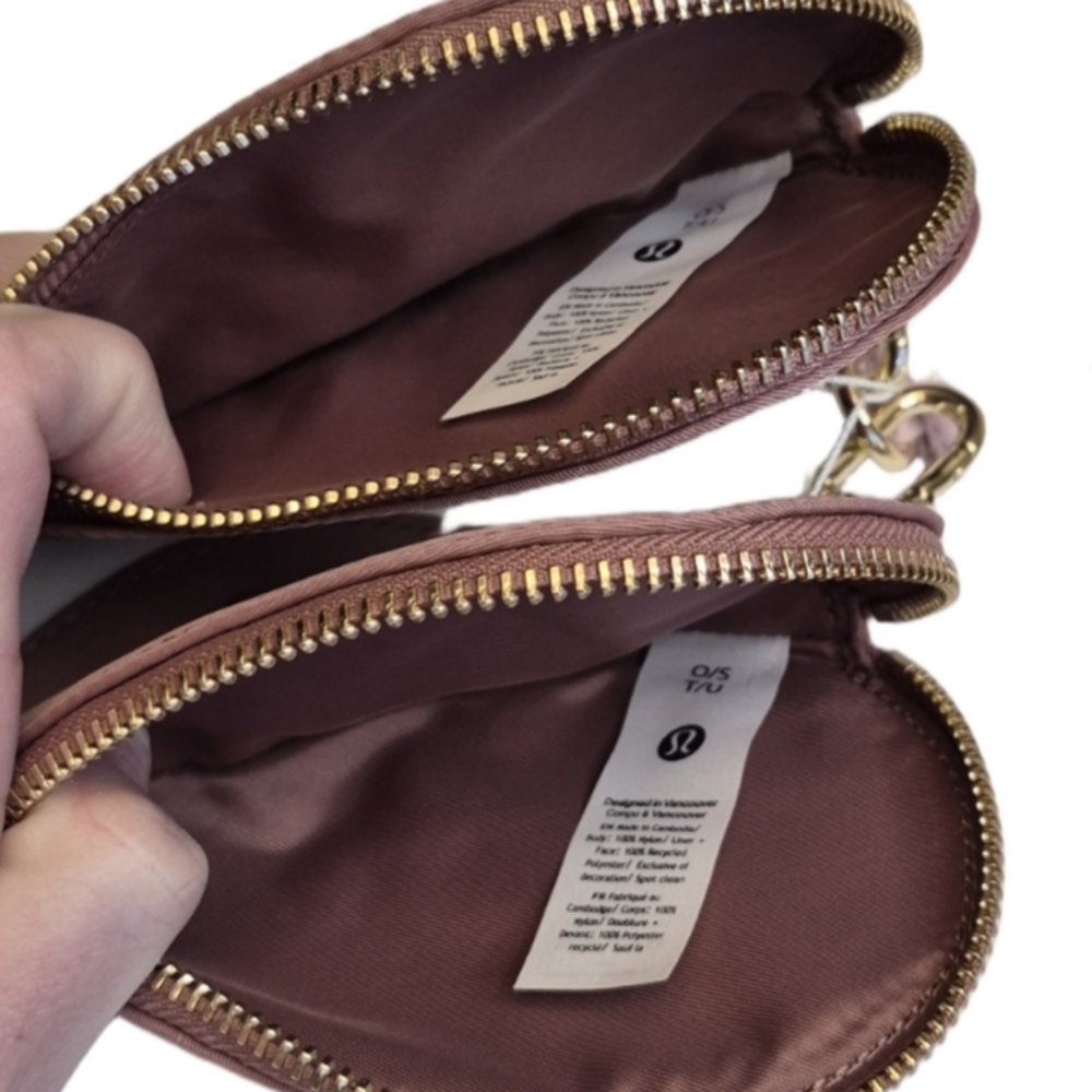 Lululemon Heart Spiced Chai Pink Haze & Gold Dual Pouch Wristlet LIMITED EDITION - Picture 4 of 6